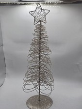  VTG Pier One Glitter Wire Christmas Tree With Star Holiday GOLD sparkly 16 in.  picture