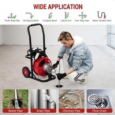 GRAVEE Drain Cleaner Machine Electric 75ft x 3/8