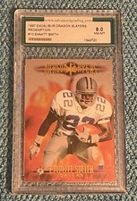 Vintage 1997 Excalibur Dragon Slayers Emmitt Smith Cowboys #10 Graded AGS 8.0 picture