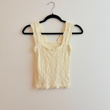 Free-people Women's Cream and White Vest picture