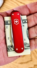 New Victorinox Vintage 1991 Alox Money Clip Swiss Army Knife Smooth Red 74mm New picture