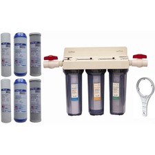 3-Stage Water Filtration System, 3/4″ port with 2 valves and extra 2 sets picture
