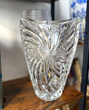 Vintage Studio Nova Pinwheel Style Lead Crystal Vase | Large Cut Crystal picture