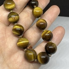 Vintage Tiger’s Eye Bracelet Round Beads Stretch READ picture