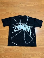 Stussy Shattered Eight 8 Ball Black T Shirt Mens Size Large New Tee Slim Fit picture