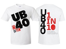UB40 - One in ten black and red front print on a classic unisex 3D T-shirt SE134 picture