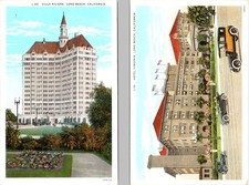 2~ca1920's Postcards Long Beach CA California VILLA RIVIERA & HOTEL VIRGINIA picture