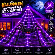 TRIXES GIANT LIGHT-UP SPIDERS WEB AND SPIDER – XL HALLOWEEN DECORATION picture