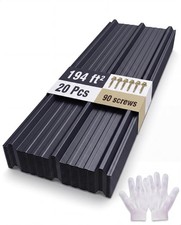 20 Pcs Ribbed Metal Roofing Panels 70.9x19.8 in 195 Sq Ft Galvanized Steel picture