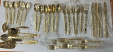 GOLD ARISTOCRAT Electroplated  24К, FLATWARE & SALAD SET Supreme by Towle picture