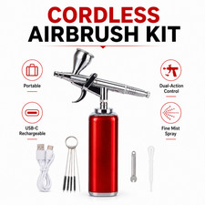 Cordless Airbrush Kit Compressor USB-C 0.3mm Dual Action Nail Cake Makeup Model picture