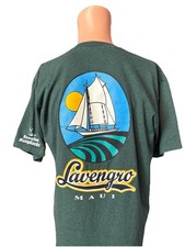 Vintage Lavengro Maui Dark Green Striped Shirt Size Large Mens Belton picture