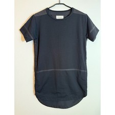Public School New York T-Shirt Dress M Black Crew Neck Curved Hem picture