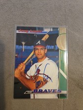 1993 STADIUM CLUB JAVIER LOPEZ BRAVES IN PERSON AUTO GUARANTEED AUTHENTIC 🔥 💰 picture