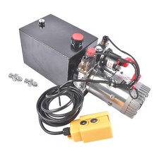 6 Quart Hydraulic Pump Double Acting DC 12V Dump Trailer Power Unit Pack picture