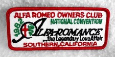 Vintage Alfa Romeo Owners Club So Calif National Convention Patch New picture
