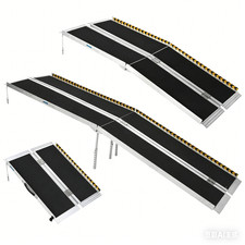 2/3/4/5/6/7/8/10FT Home Wheelchair Ramp Non-Skid Folding Aluminum Ramps Steps picture