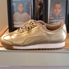 PUMA Gold/White Low Top Lace-Up Athletic Sneaker Synthetic Upper 36152603 picture