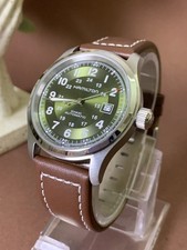 Hamilton Khaki Field Swiss Made H70555533 Green Dial Leather Band Wristwatch picture