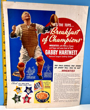 1938 Gabby Hartnett Wheaties Breakfast of Champions w/Gehringer Ott  & Gomez AD picture