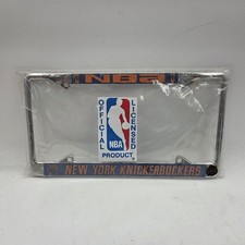 Vtg NBA New York Knickerbockers Basketball Team Metal Chrome Tag License Plate  picture