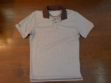 Bonobos Golf performance Polo Shirt - Mens Slim Small - Brown & White Striped picture