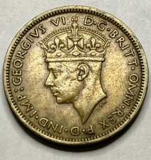 1938 British West Africa 1 Shilling George VI Nickel-Brass VF Colonial Coin picture