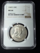 1949-S Franklin Silver Half Dollar NGC MS 66 picture