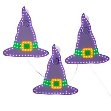 Home Accents 10 in. Halloween Classics Twinkling LED Witch Hats 3-Pack H26 picture