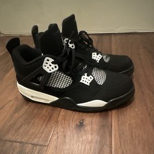 Size 11 - Jordan Air Jordan 4 Black/White Colorblock Lace-Up Sneakers picture