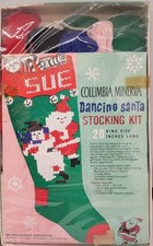Vintage Columbia Minerva Dancing Santa Christmas Stocking Kit 20