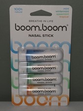 New BoomBoom Nasal Stick Assorted (4 Pack) Boosts Focus Enhances Breathing picture