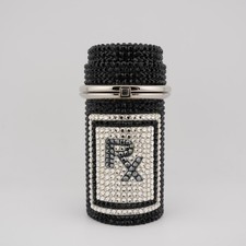 * Judith Leiber Black Crystal Prescription Bottle Poison Pillbox RX Accessory picture