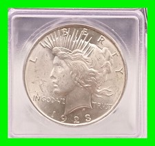 Stunning 1923 Peace Dollar Silver $1 Gem Brilliant UNC Graded MS65 Bright White  picture