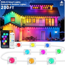 200FT Permanent Outdoor Lights,Rgb+Ic App Controlremote, IP67 Waterproof Lightin picture