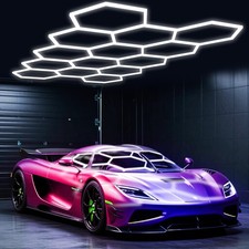 Hexagon LED Garage Lights, 58PCS Honeycomb Ceiling Light, DIY 14 Hex Lights picture