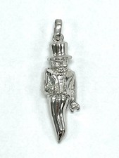 Large Corno Gobbo Italian Horn Pendant Solid 925 Sterling Silver Good Luck 23g picture