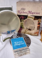1970s Popeil's Kitchen Magician Food Cutter Slicer Shredder w Box Complete Vtg picture