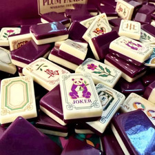 Engraved American Mahjong Tiles ONLY set ,160 Plum Panda picture