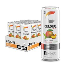 Fizz Free Peach Mango Green Tea, Sugar Free Energy Drink, 12 Fl Oz (Pack of 12) picture