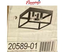 USED Livex 20589-01 Transitional Four Light Outdoor Ceiling Mount, Antique Brass picture