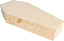 Gothic 18-Inch Unfinished Coffin Box - Ideal for Halloween Party Favors & Crafts picture