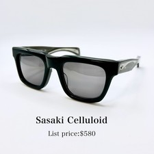 please offer  Sasaki Celluloid KAZUMA Black Sunglasses Grey Lens Japan Mint picture