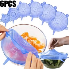 6 Pcs Silicone Food Covers Reusable Airtight Stretch Lids Kitchen Storage picture