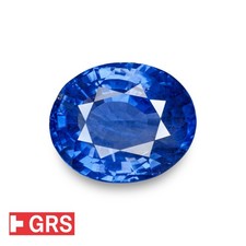 GRS Certified SRI LANKAN Sapphire 7.11 Ct Natural Untreated OVAL Intense Blue picture