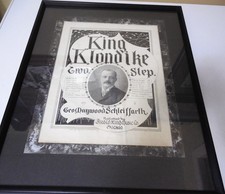 KING KLONDIKE TWO-STEP original 1897 framed sheet music Alaska Yukon very rare picture