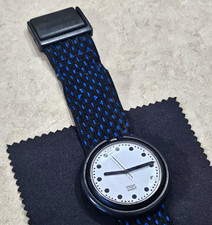 Vintage 1989 Pop Swatch Swiss Analog White Dot Dial Original Fabric Band *Runs picture