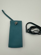 Hermès Paris Leather Mini Crossbody Pouch Bleu Paon P Square 2012 picture