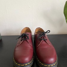 Doc Martens Smooth Leather Oxford Shoes Mens Size 6 Cherry Red Chunky picture