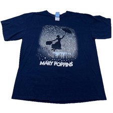 Vintage Disney Shirt Men Large Blue Tee Mary Poppins Y2K Cyber Walt World Adult picture
